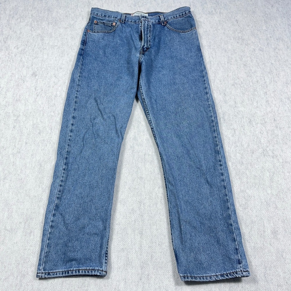 Vintage Levis 505 Jeans Men 36x32 Straight Leg Regular Fit Med Wash Y2K 2003 - Picture 2 of 14